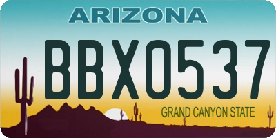 AZ license plate BBX0537