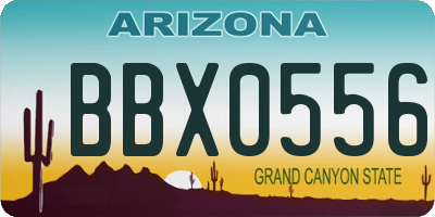 AZ license plate BBX0556