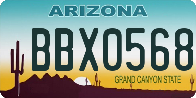 AZ license plate BBX0568