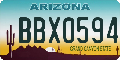 AZ license plate BBX0594