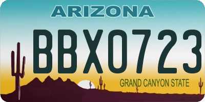 AZ license plate BBX0723