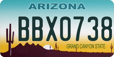 AZ license plate BBX0738