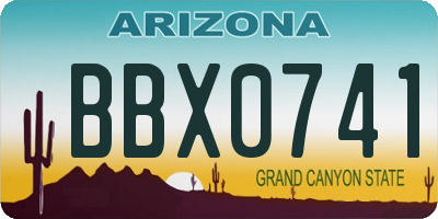 AZ license plate BBX0741