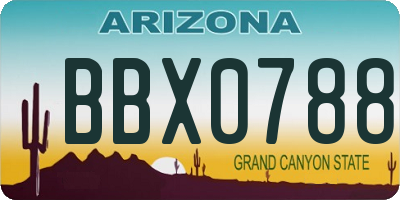 AZ license plate BBX0788