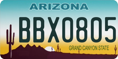 AZ license plate BBX0805