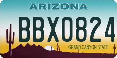 AZ license plate BBX0824