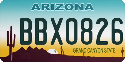 AZ license plate BBX0826
