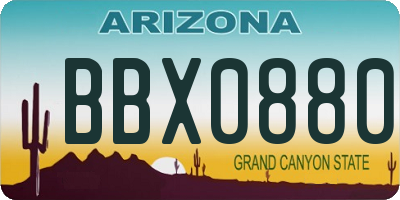 AZ license plate BBX0880