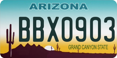 AZ license plate BBX0903