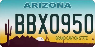 AZ license plate BBX0950