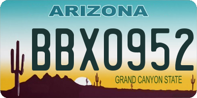 AZ license plate BBX0952