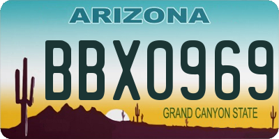 AZ license plate BBX0969