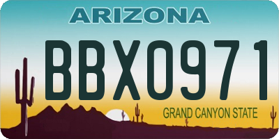 AZ license plate BBX0971