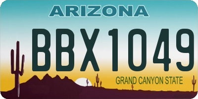 AZ license plate BBX1049