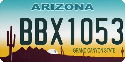 AZ license plate BBX1053