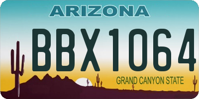 AZ license plate BBX1064