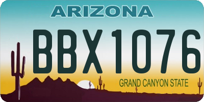 AZ license plate BBX1076