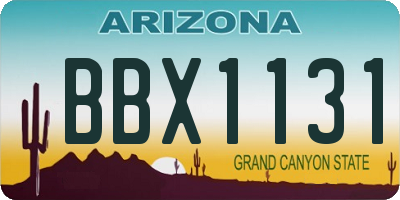 AZ license plate BBX1131