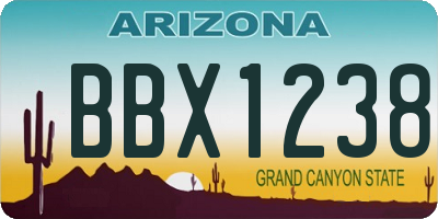 AZ license plate BBX1238