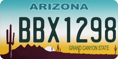 AZ license plate BBX1298