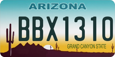 AZ license plate BBX1310