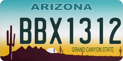 AZ license plate BBX1312