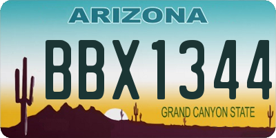 AZ license plate BBX1344