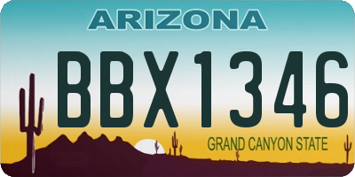 AZ license plate BBX1346