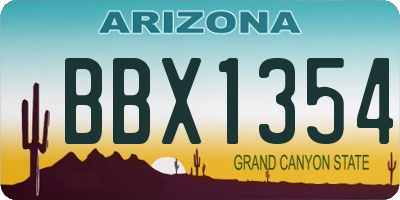 AZ license plate BBX1354