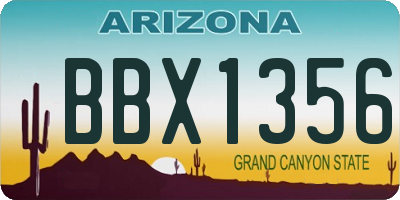 AZ license plate BBX1356