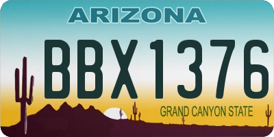 AZ license plate BBX1376