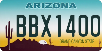 AZ license plate BBX1400