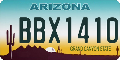 AZ license plate BBX1410