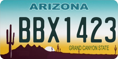 AZ license plate BBX1423