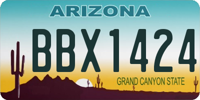 AZ license plate BBX1424