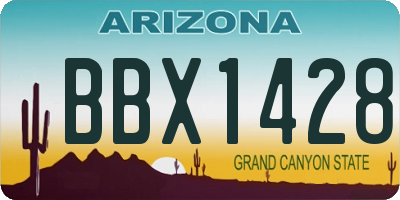 AZ license plate BBX1428