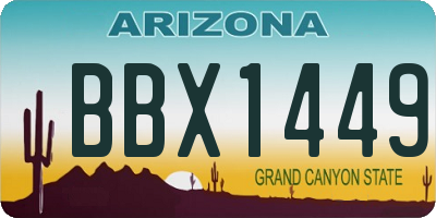 AZ license plate BBX1449