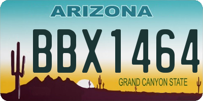 AZ license plate BBX1464