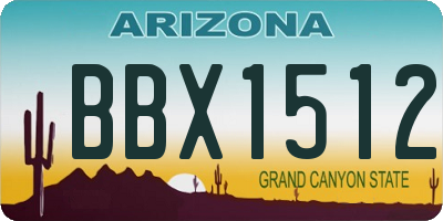 AZ license plate BBX1512