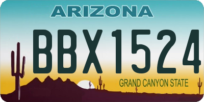 AZ license plate BBX1524