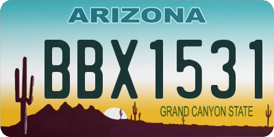 AZ license plate BBX1531