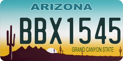 AZ license plate BBX1545