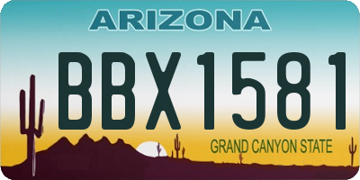 AZ license plate BBX1581