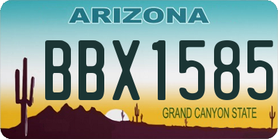 AZ license plate BBX1585