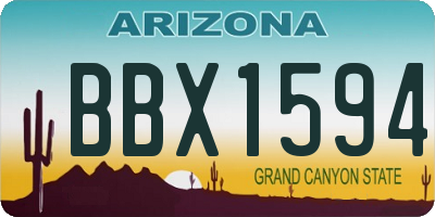 AZ license plate BBX1594