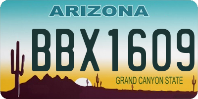 AZ license plate BBX1609