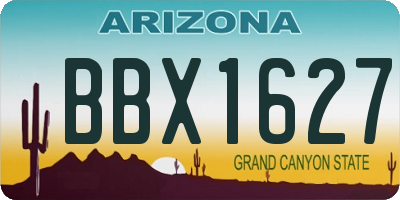 AZ license plate BBX1627