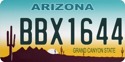 AZ license plate BBX1644