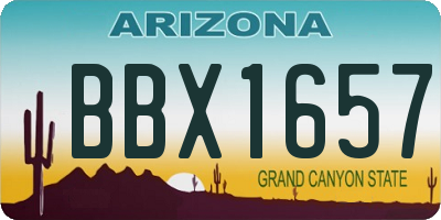 AZ license plate BBX1657