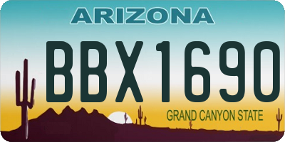 AZ license plate BBX1690